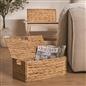 Natural Storage Cube Folding Rope Organiser Woven Wicker Hamper Strong Eco Box