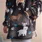 OHS Pet Print Loungewear Set Hoodie Blanket Sherpa Lined Fleece Winter Nightwear