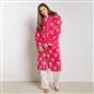 OHS Bows Dressing Gown Flannel Winter Sherpa Lined Loungewear Hooded Bathrobe
