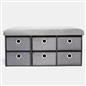 Storage Cube Unit 6 Draw Ottoman Space Saving Velvet Chest Shoe Boucle Organiser