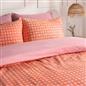 OHS Gingham Embossed Bedding Set Microfibre Duvet Cover with Pillowcase