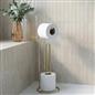 OHS Metal Toilet Roll Holder Freestanding Bathroom Storage Organiser