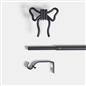 OHS Bow Curtain Pole Extendable 70-220cm Metal 16mm Finnials Decor
