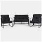 OHS Miami Table Chair Set 4PC Garden Patio Furniture Outdoor Metal Frame