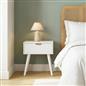 OHS Ribbed Bedside Nightstand 1 Drawer Storage Unit Wooden End Table