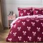 OHS Bow Reversible Duvet Cover Set with Pillowcase Polycotton Microfibre Bedding