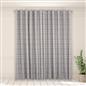 OHS Check Eyelet Curtains Pair Thermal Ring Top Textured Woven Ready Made