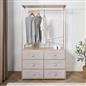 Cabinet Rail Wardrobe Open Home 6 Drawer Coat Hanger Storage Clothes Organiser