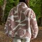 OHS Half Zip Hoodie Geometric Print Teddy Fleece Jumper Pullover Sweatshirt