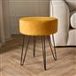 Dressing Table Stool Velvet Round Makeup Vanity Seat Chair Metal Legs Pouffe