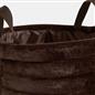 OHS Ribbed Storage Basket with Handles Faux Fur Compact Bucket Organiser