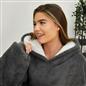 OHS Teddy Fleece Sherpa Lined Hooded Blanket Soft Oversized Adults Throw