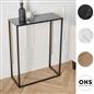 OHS Marble End Table Modern Console Bedroom Side Nightstand Metal Frame