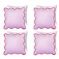 OHS Scallop Edge Cushion Covers Matte Velvet Square Pillowcases Filled Multipack