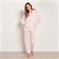 OHS Bow Print Loungewear Set Winter Sherpa Nightwear 2-Piece Hoodie Jogger Gift