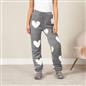 Ladies Fleece Pyjama Set Soft Sherpa Womens PJ Heart Lounge Pants Warm Nightwear