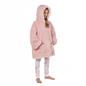 Hoodie Blanket Fluffy Long Fibre Sherpa Fleece Kids Oversized Sweatshirt Throw