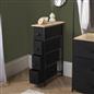 Narrow 4 Drawer Storage Cabinet Bedside Table Unit Clothes Home Fabric Organiser