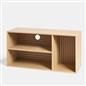 OHS Dallas TV Stand Slat Panel 3 Cube Shelves Entertainment TV Unit