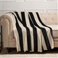 Stripe Fleece Throw Over Bedspread Ultra Soft Warm Sofa Bed Blanket Travel Plush