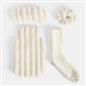 OHS Ribbed Faux Fur Winter Gift Set Hot Water Bottle Socks Eye Mask Scrunchie