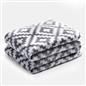 Geo Tile Throw Over Bed Blanket Travel Garden Chair Soft Fleece Warm Bedspread