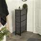 Narrow 4 Drawer Storage Cabinet Bedside Table Unit Clothes Home Fabric Organiser