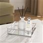 OHS Mirrored Serving Tray with Metal Frame Tealight Holder Vanity Display Plate