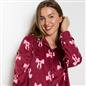 OHS Bows Pyjama Set Womens Button Through Baby Fleece Loungewear Nightwear