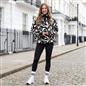 OHS Print Teddy Fleece Half Zip Jumper Womens Pullover Sweatshirt Long Sleeve