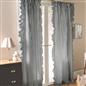OHS Stripe Frill Voile Net Curtains 2 Window Panels Sheer Rod Slot Top Pair Set
