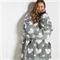 OHS Heart Hoodie Blanket Extra Long Soft Oversized Wearable Plush Warm Throw