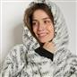 OHS Animal Prints Hoodie Blanket Sherpa Lined Fleece Wearable Throw