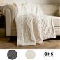 OHS Cable Knit Blanket Sherpa Fleece Sofa Plush Soft Warm Throw Over Bed Chair