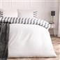 OHS Stripe Edge Bedding Set Microfibre Duvet Cover with Pillowcase