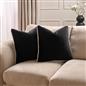 OHS Piped Edge Cushion Covers Matte Velvet Soft Luxury 2/4 Square Pillowcases