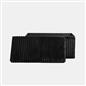 OHS Storage Box Lid Ottoman Folding Ribbed Fleece Footstool Tub Seat