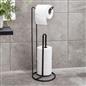 OHS Metal Toilet Roll Holder Freestanding Bathroom Storage Organiser