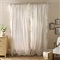 OHS Stripe Frill Voile Net Curtains 2 Window Panels Sheer Rod Slot Top Pair Set