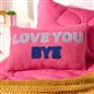 OHS Slogan Scatter Pillow Love You Bye Boucle Decor Filled Cushion Back Support