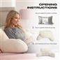 OHS Teddy Fleece Reading Pillow Cuddle Cushion with Arms Lumbar Bed Chair