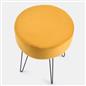 Dressing Table Stool Velvet Round Makeup Vanity Seat Chair Metal Legs Pouffe