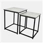 Nest of Tables Square Wood Top Modern End Side Living Room Home Decor Set of 2