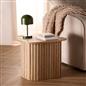 OHS Madison Side Table Ribbed Wood Effect Corner Bedside Coffee Table