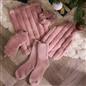 OHS Ribbed Faux Fur Winter Gift Set Hot Water Bottle Socks Eye Mask Scrunchie