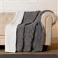 OHS Cable Knit Blanket Sherpa Fleece Sofa Plush Soft Warm Throw Over Bed Chair