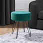 Dressing Table Stool Velvet Round Makeup Vanity Seat Chair Metal Legs Pouffe