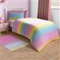Ombre Fleece Duvet Cover Pillowcase Quilt Rainbow Bedding Set Soft Single Double