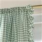 OHS Gingham Frill Voile Net Curtains 2 Window Panels Sheer Rod Slot Top Pair Set