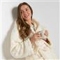 OHS Braided Fleece Dressing Gown Robe Womens Supersoft Hooded PJ Loungewear